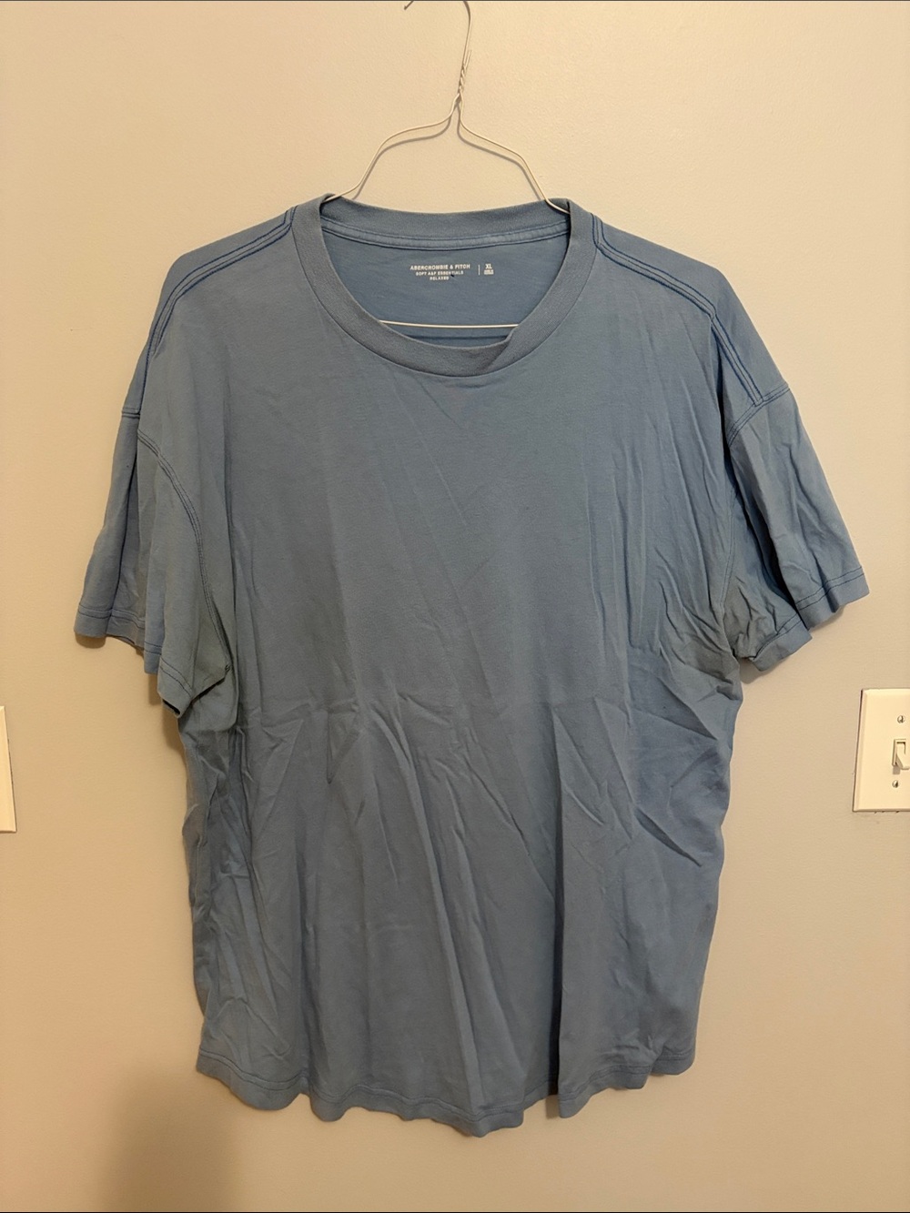 Abercrombie & Fitch Short Sleeve Crew Tee in Slate Blue